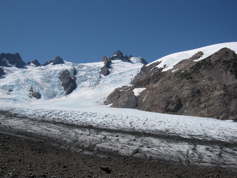 Blue Glacier Ice Falls and Snow Dome
