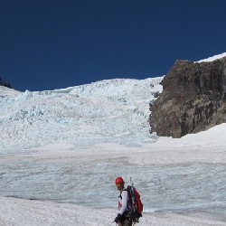 Mountaineer Jon and Blue Glacier Ice Falls