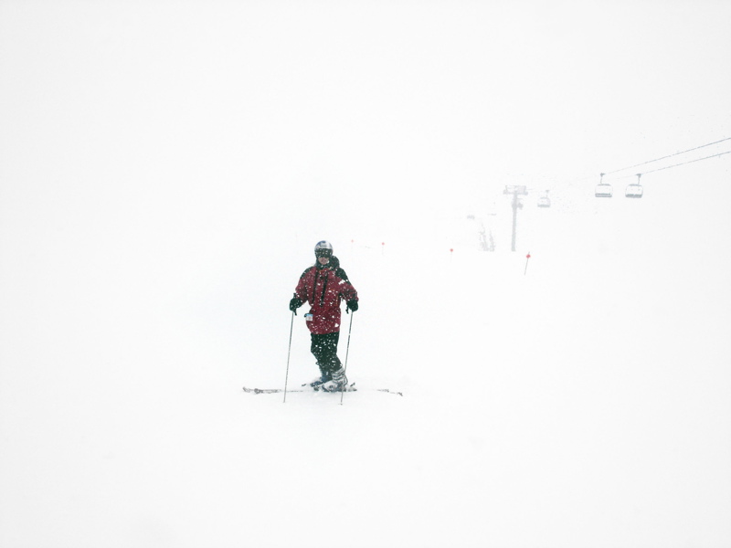 Aaron in whiteout on The East Mile