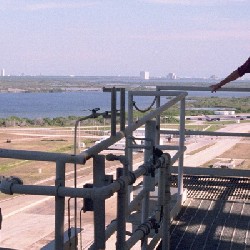 Aaron and his Dad on the Launch Tower