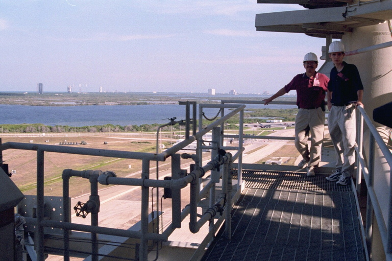 Aaron and his Dad on the Launch Tower