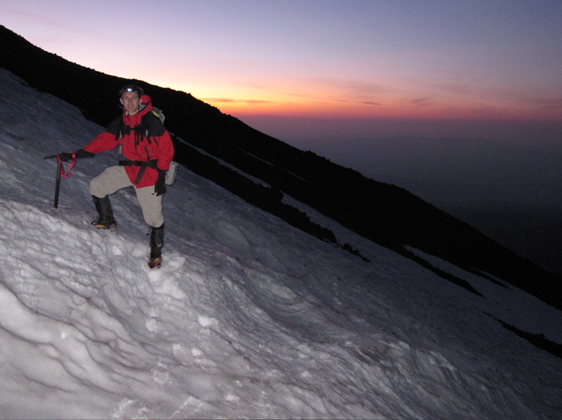 Aaron Climbing At Dawn