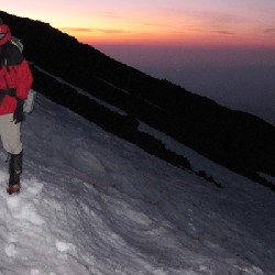 Aaron Climbing At Dawn