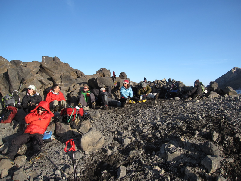 Climbers resting at Pikers Peak