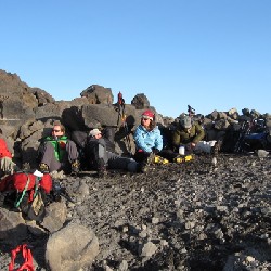 Climbers resting at Pikers Peak