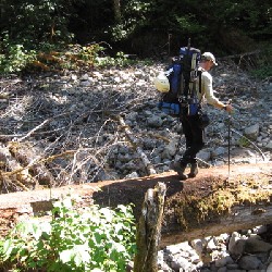 Dan on Log Bridge