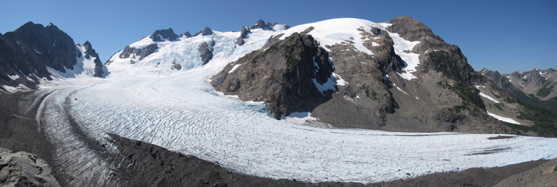 Blue Glacier from Lateral Moraine Panoramic