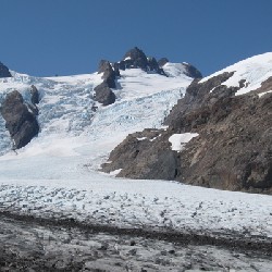 Blue Glacier Ice Falls and Snow Dome