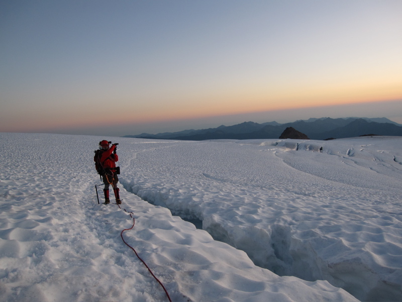 John next to crevasse