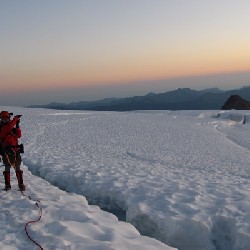 John next to crevasse