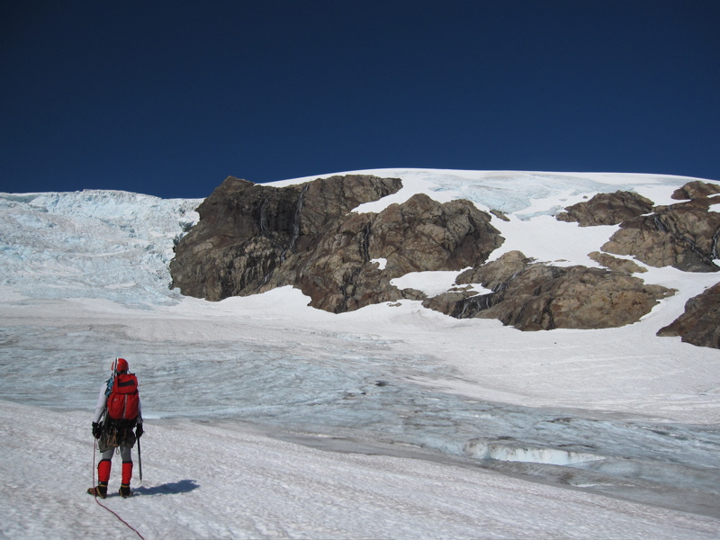 Jon looking at Blue Glacier Ice Falls