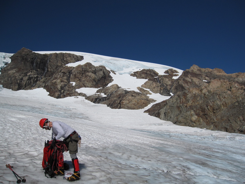 Jon digging his crampons on