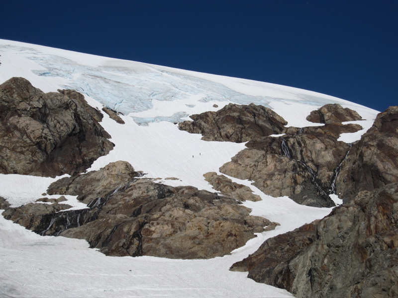 Climbers Descending Snow Dome