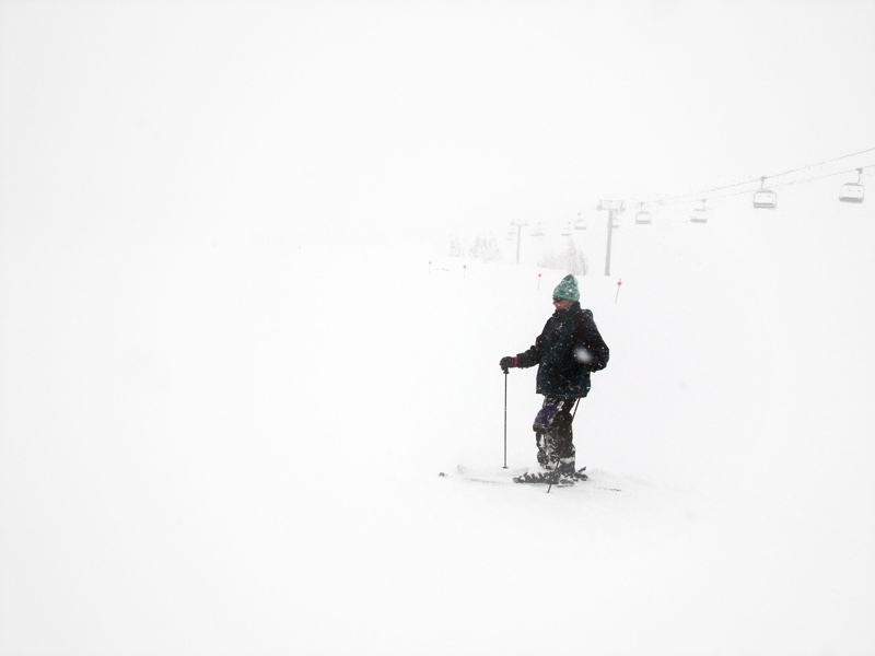 Dad in whiteout on The East Mile.