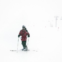 Aaron in whiteout on The East Mile